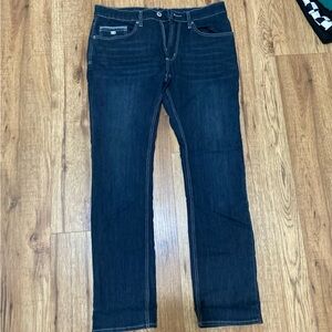 Straight-Leg Jeans in Dark Blue